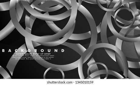 Abstract metal vector background with luxurious shiny gray circles
