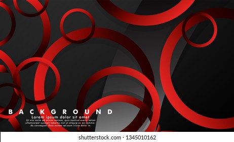 Abstract metal vector background with luxurious shiny red dark circles