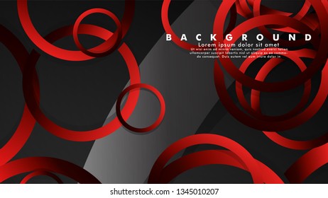 Abstract metal vector background with luxurious shiny red dark circles