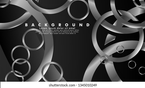 Abstract metal vector background with luxurious shiny gray circles