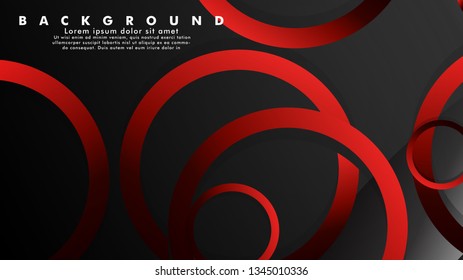 Abstract metal vector background with luxurious shiny red dark circles