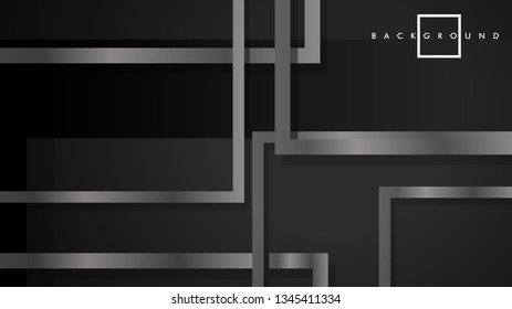 Abstract metal vector background with luxurious shiny grey square
