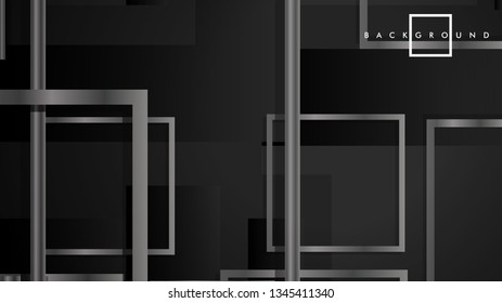 Abstract metal vector background with luxurious shiny grey square