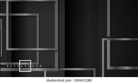 Abstract metal vector background with luxurious shiny grey square