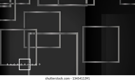 Abstract metal vector background with luxurious shiny grey square