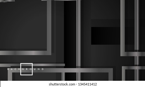 Abstract metal vector background with luxurious shiny grey square