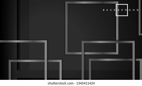 Abstract metal vector background with luxurious shiny grey square