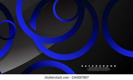 Abstract metal vector background with shiny fancy blue black circles
