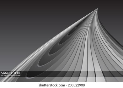 Abstract metal vector curvatures background illustration - Abstract vector futuristic metal  design illustration