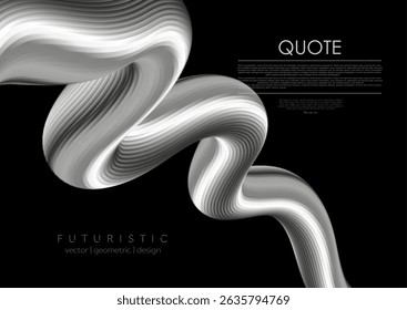 Abstract metallic 3d liquid wave tech elegant background. Vector graphic design