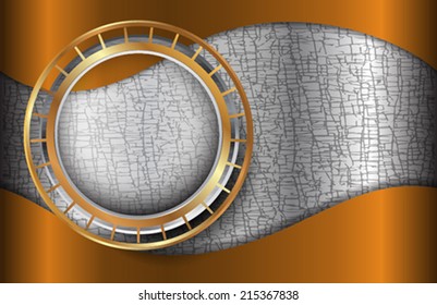 The abstract metallic background