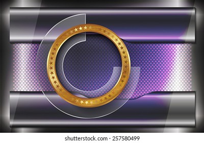 The abstract metallic background