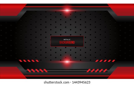Abstract Metallic Background. Black Background Vector. red