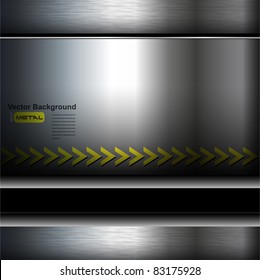 Abstract metallic background, danger zone, vector.