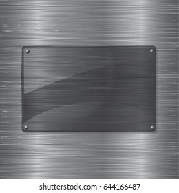 Abstract metallic background with glossy banner.