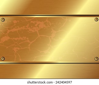 Abstract metallic background of gold  plate for your design