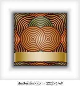 Abstract metallic background with gold ribbon