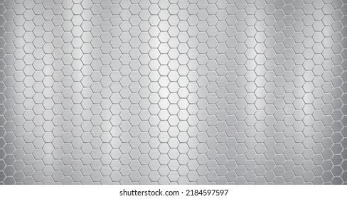 Fondo metálico abstracto en colores grises con resaltado, compuesto por pequeñas placas hexagonales voluminosas