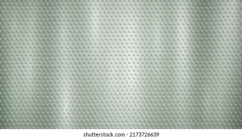 Abstract metallic background in green colors with highlights and a texture of small voluminous convex circles