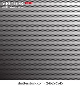 Abstract metallic background. Grey. Metal plate with round holes, vector, EPS 10