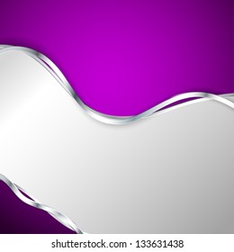 Abstract metallic background with violet element. Vector illustration.