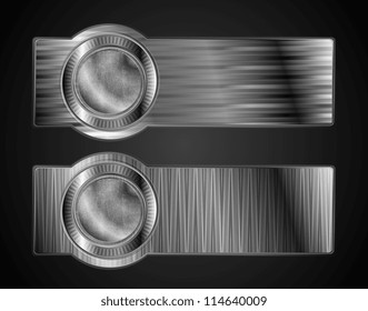 Abstract metallic banners. Technology style. Vector background eps 10