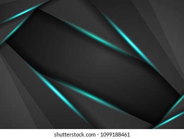 abstract metallic black blue frame sport design concept innovation background. Technology background with metallic banner. vector illustration.