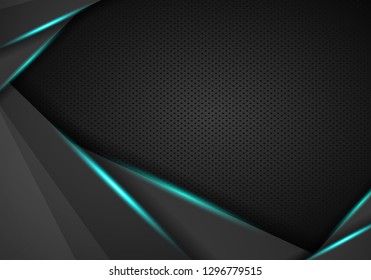 abstract metallic black blue frame sport design concept innovation background