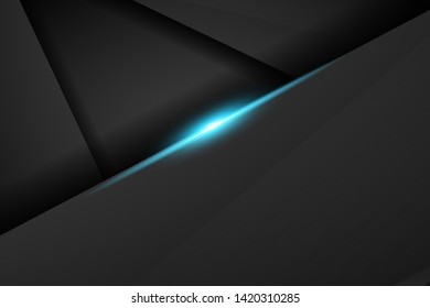 abstract metallic black blue frame sport design concept innovation background - Vector