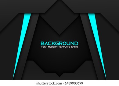 abstract metallic black blue frame sport design concept innovation background. Technology background with metallic banner. vector illustration.