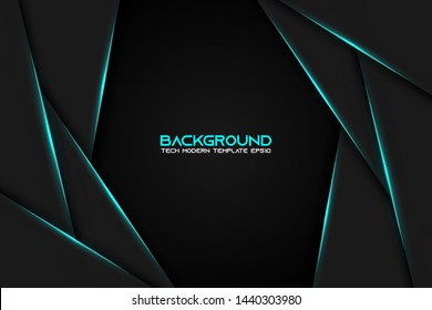 abstract metallic black blue frame sport design concept innovation background. Technology background with metallic banner. vector illustration.