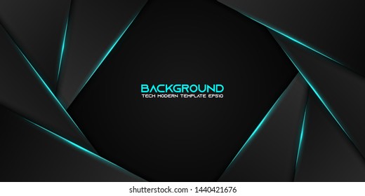 abstract metallic black blue frame sport design concept innovation background. Technology background with metallic banner. vector illustration.