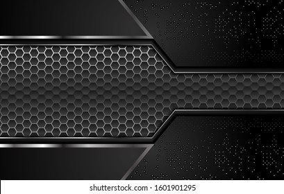 abstract metallic  black frame layout design tech innovation concept background.
