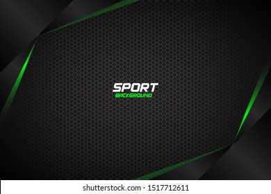 Abstract Metallic Black And Green Frame. Sport Design Concept Innovation Background. Banner Design. Eps 10