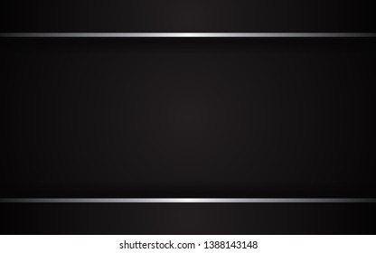 Abstract metallic black and light line metallic silver frame layout design technology innovation concept. Modern background for corporate, business, website, advertising