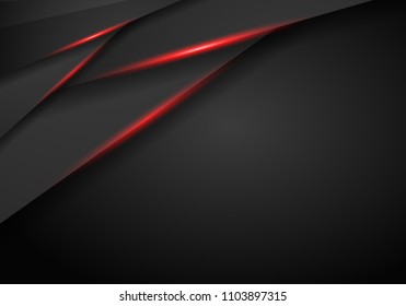 abstract metallic black Red frame sport design concept innovation background. Technology background with metallic banner. vector illustration.