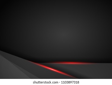 abstract metallic black Red frame sport design concept innovation background. Technology background with metallic banner. vector illustration.