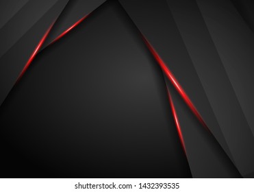 abstract metallic black Red frame sport design concept innovation background