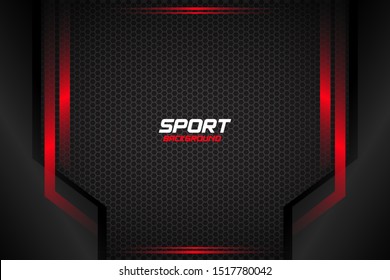 Abstract Metallic Black and Red Frame. Sport Design Concept Innovation Background. Banner Design. Eps 10
