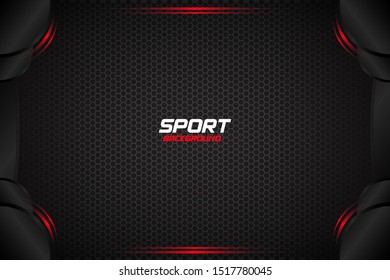 Abstract Metallic Black and Red Frame. Sport Design Concept Innovation Background. Banner Design. Eps 10