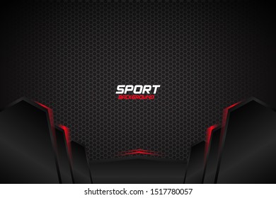 Abstract Metallic Black and Red Frame. Sport Design Concept Innovation Background. Banner Design. Eps 10