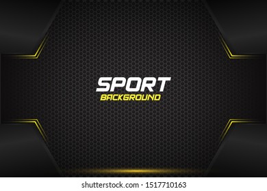 Abstract Metallic Black And Yellow Frame. Sport Design Concept Innovation Background. Banner Design. Eps 10