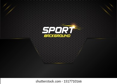 Abstract Metallic Black And Yellow Frame. Sport Design Concept Innovation Background. Banner Design. Eps 10