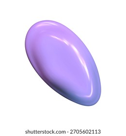 Abstract metallic blob in glossy chrome finish. Futuristic Y2K tone and liquid surface create a shiny 3D chrome blob look.