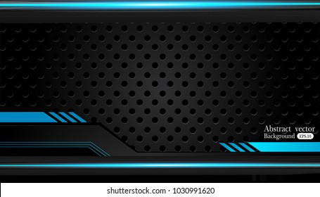 abstract metallic blue black frame design innovation concept layout background.Vector digital art.