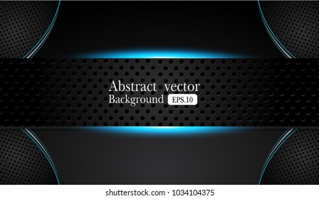 abstract metallic blue black frame design innovation concept layout background. for text and message artwork design.Vector Illustration.