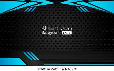 abstract metallic blue black frame design innovation concept layout background. for text and message artwork design.Vector Illustration.