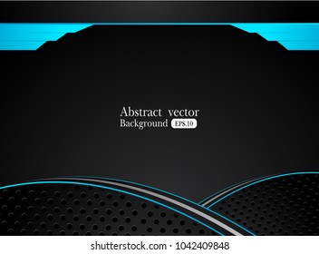 abstract metallic blue black frame design innovation concept layout background. for text and message artwork design.Vector Illustration.