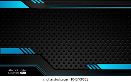 abstract metallic blue black frame design innovation concept layout background. for text and message artwork design.Vector Illustration.