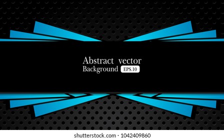 abstract metallic blue black frame design innovation concept layout background. for text and message artwork design.Vector Illustration.